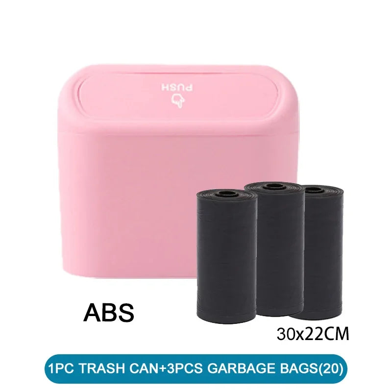 Clean Ride Essential – Mini Car Trash Can with Lid & Bonus Garbage Bags