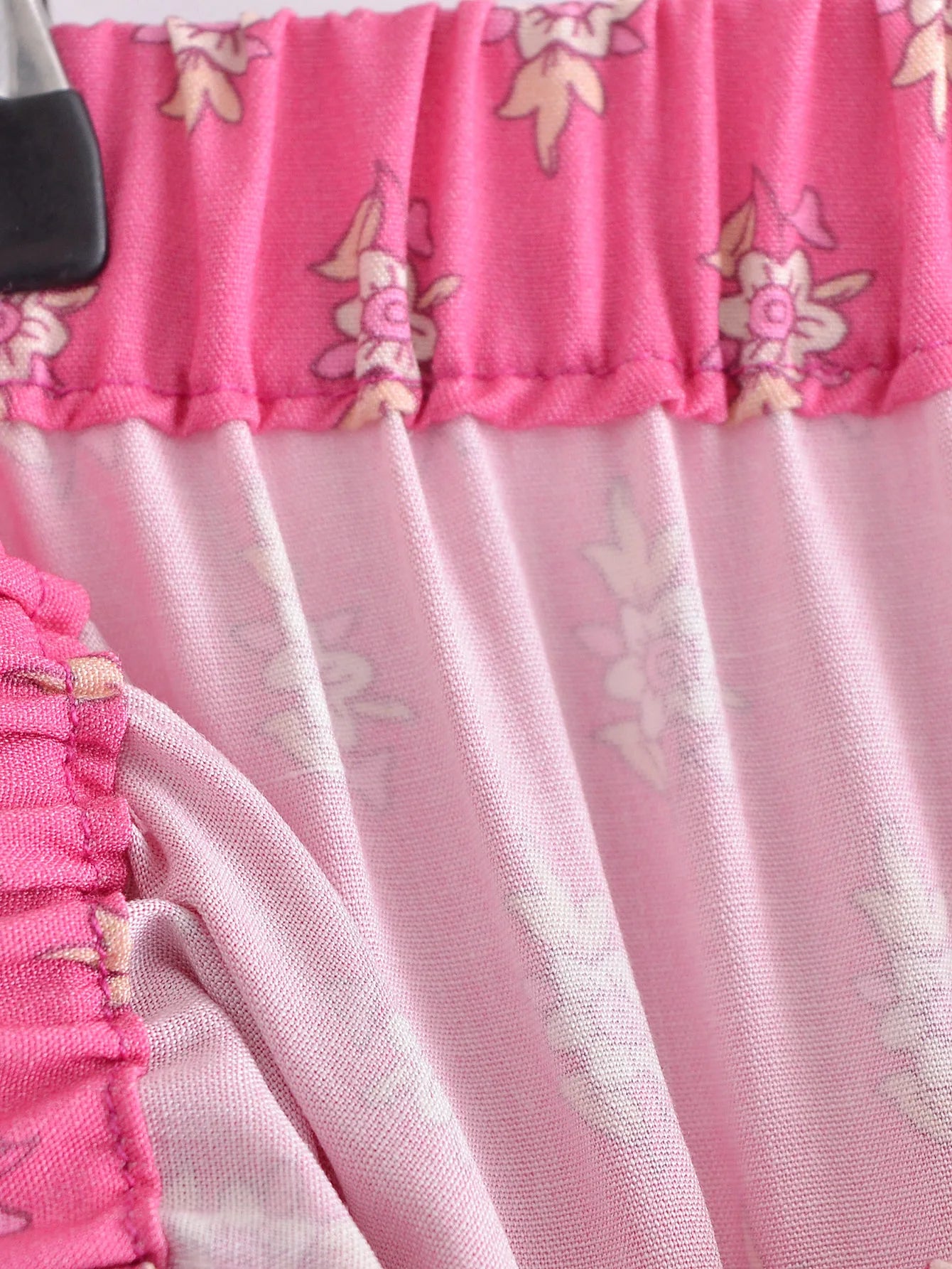 2022 BOHO Orange Flower Print Long Skirt Spliced Ruched Ruffle Hem Hippie Women Ball Tassel Bow Waist Swing Skirts Holiday