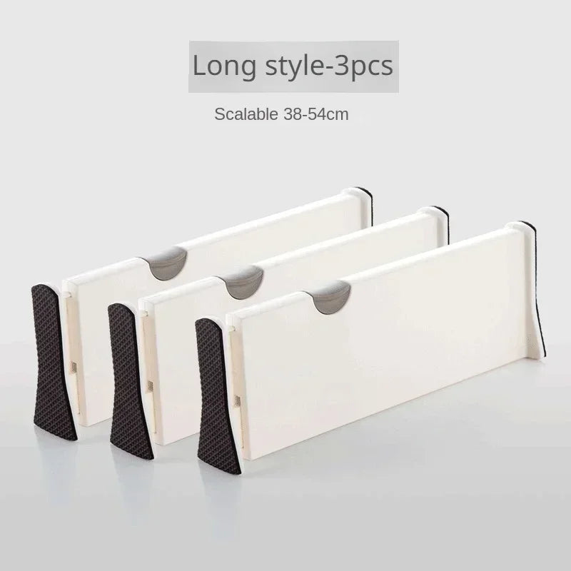 4 Pack Drawer Dividers Organizer Retractable Adjustable Storage Drawer Partition Holder Clapboard Kitchen Organizer Household