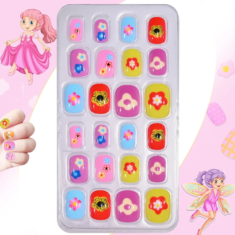 Magical Nail Party – 120PCS Cute Cartoon Nails for Girls with Colorful Festival Vibes