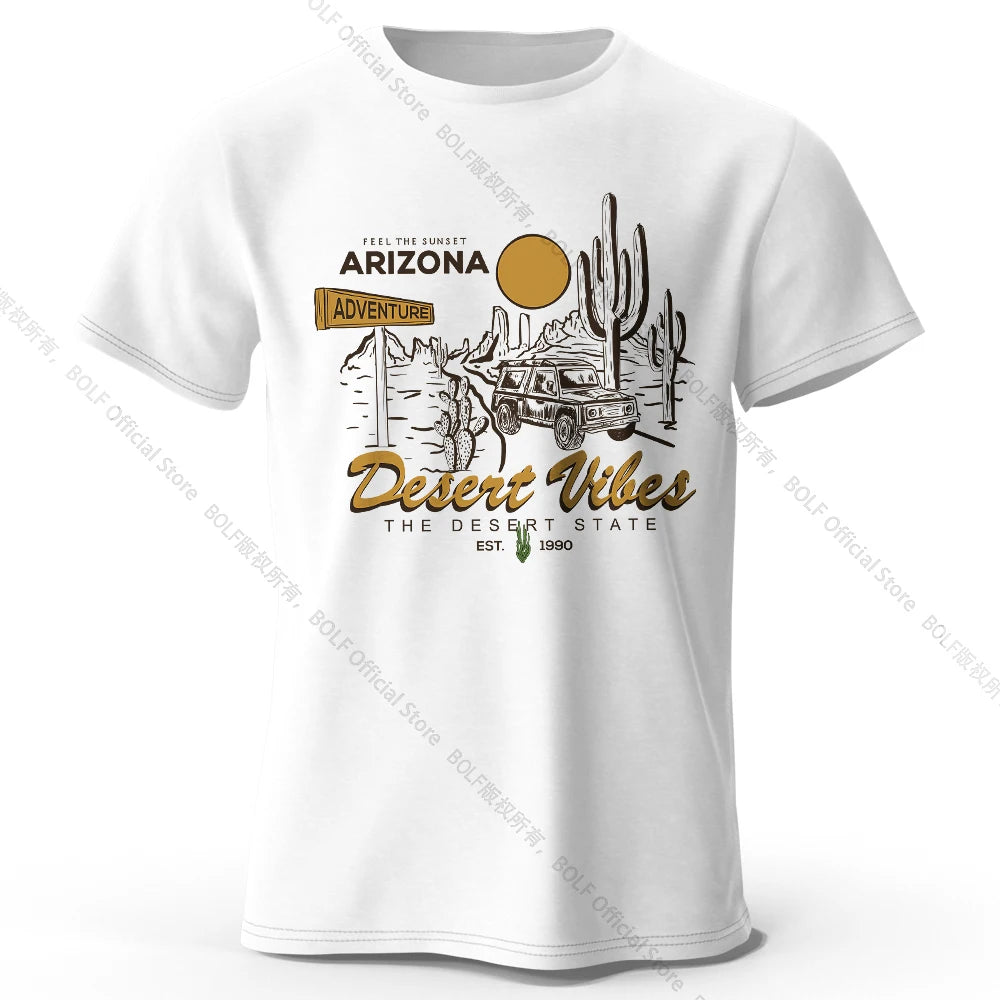 Desert Rally Retro 4x4 Printed Unisex Men Women T-Shirt Tees Tops 100% Cotton Dakar Race Graphic Dune Explorer