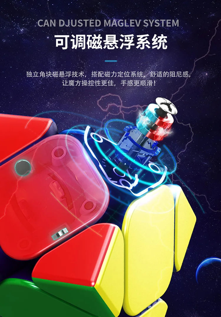 Fast Puzzle Fun – Moyu Weilong Skewb Maglev Cube with Magnetic Levitation