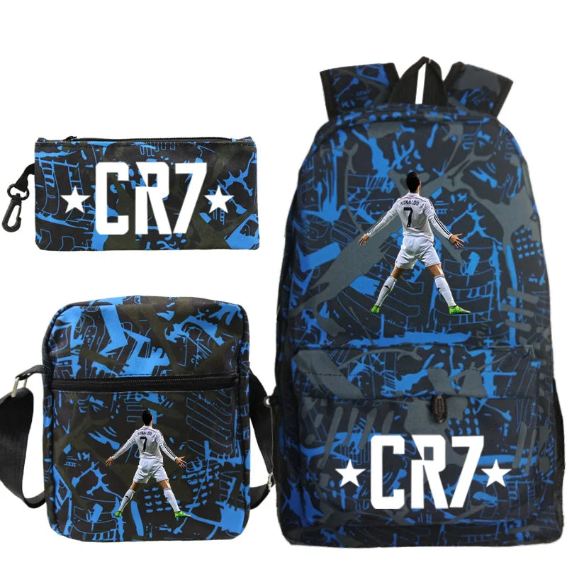 CR7 3-Piece Backpack Set – Lightweight School & Travel Bags for Boys, Girls, Teens & Adults