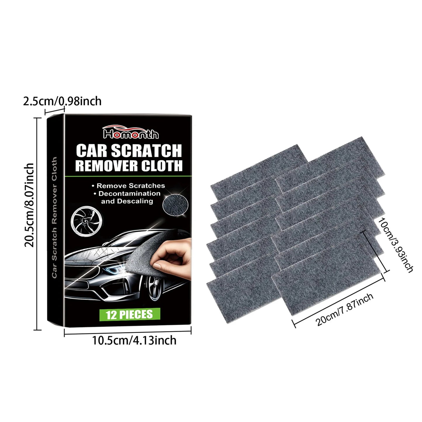 12pcs Car Scratches Remover Cloth Easy to Use Lightweight Scratch Cleaning Maintenance Suitable for All Kinds of Cars