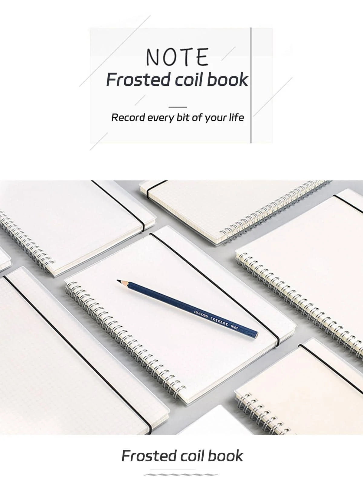 B5/A5/A6 Coil Notebook 80 Pages Matte Cover Horizontal Line Square Hand Ledger Thickened Paper School Office Supplies Stationery