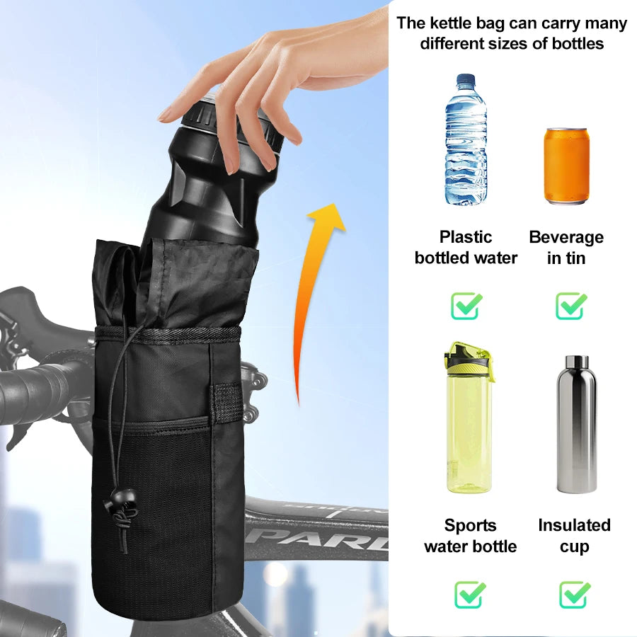 Bike Bags Bottle Holder Cycling Water Bottle Carrier Pouch Insulated Kettle MTB Road Bicycle Handlebar Bag Cycling Accessories