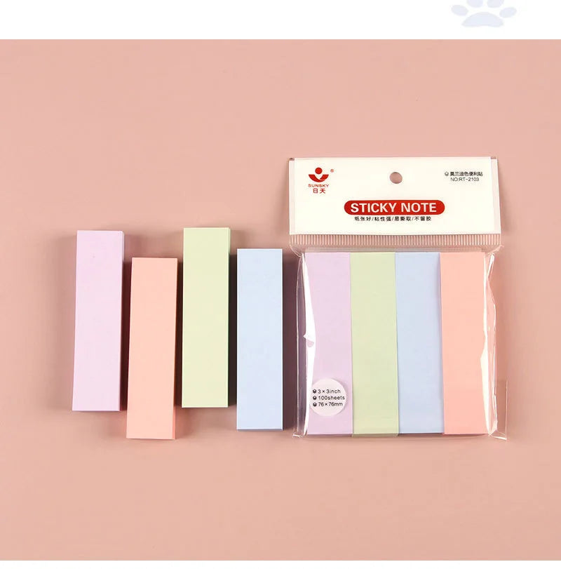 Morandi Sticky Notes Pastel Colored Memo Pads Index Tabs for Students School Office Stationery Removable Adhesive Notes