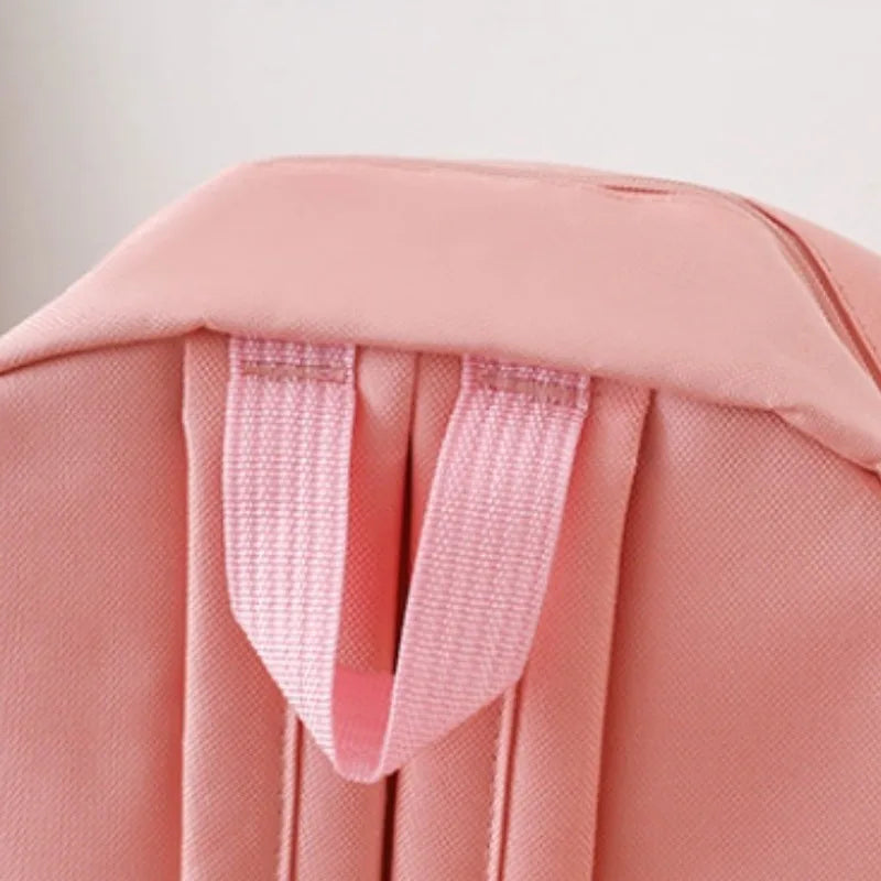 Autumn New Canvas Backpack Women's Korean Version Large Capacity Five-Piece Set Middle School Student Backpack College Student S