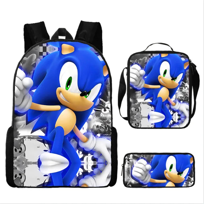 Sonic Speedster School Backpack – Anime Cartoon Schoolbag for Boys & Girls in Primary & Middle School