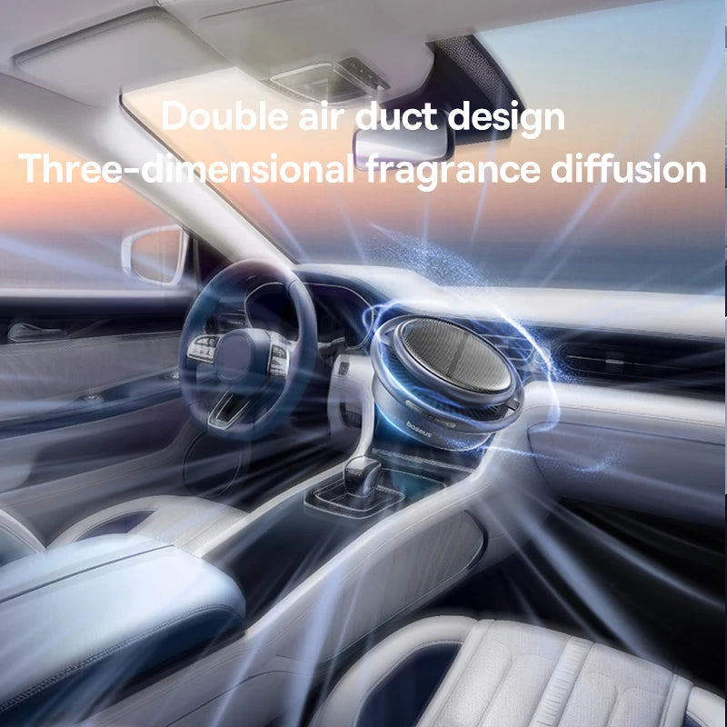 Baseus Solar Car Air Freshener Auto Flavoring Ornament Perfume Decor Interior Car Accessories Rotating Aromatherapy Oil Diffuser
