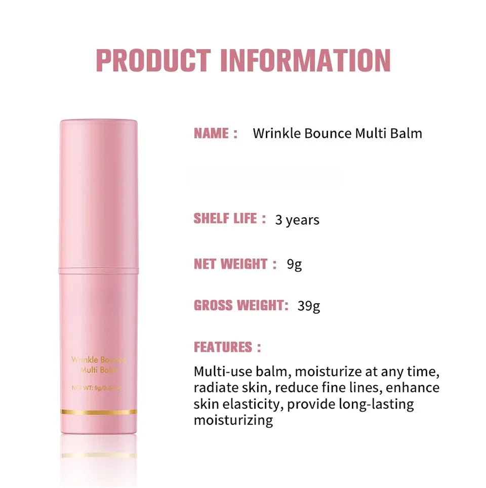 Korean Bounce Multi Balm Collagen Pink Stick Wrinkle Bounce Balm Multi Cream Dull Cosmetics Skin Care