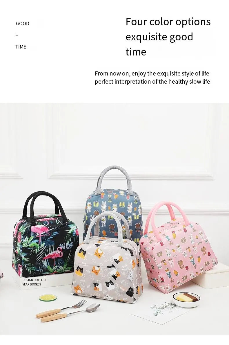 CoolBites Cartoon Bento Bag – Insulated Lunch Tote for Kids, School & Picnic Fun!