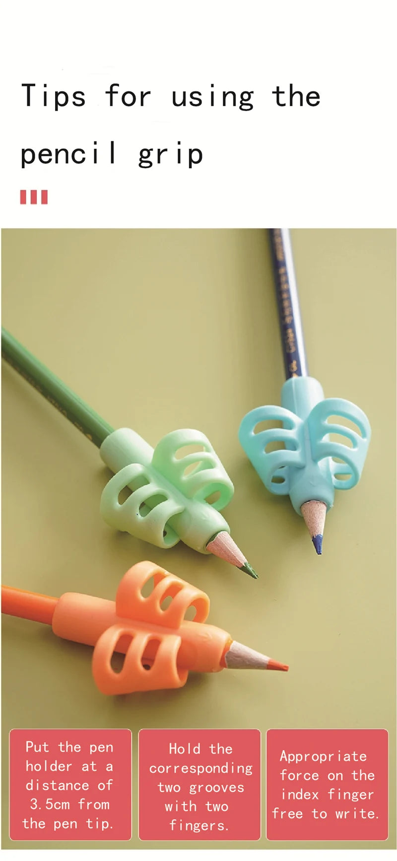 6-Piece Ergonomic Pencil Grip Set – Handwriting Posture Training Grippers for Toddlers & Kids Learning to Write