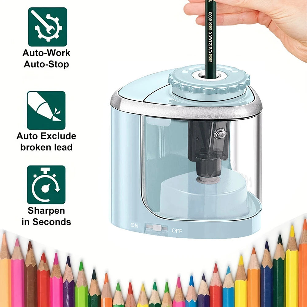 enwin Semi-Automatic Pencil Sharpener – Battery-Powered Roller Planer for Students & Creative School Stationery Fans!