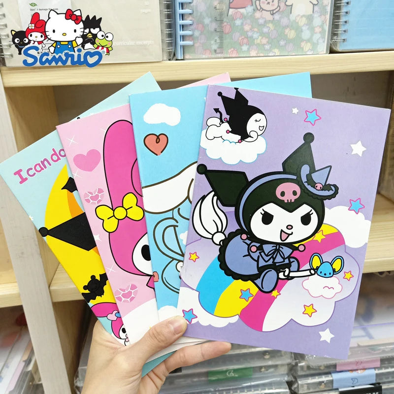 Sanrio Kawaii Notebook Set – 20pcs Hello Kitty, Kuromi, Cinnamoroll & Melody Daily/Weekly Planners for School