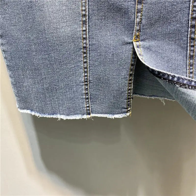 Female Jeans Skirts Coquette Chubby Midi Women's Denim Skirt Sexy New in Vintage Aesthetic Y2k 2024 Trend Summer A Line Casual V
