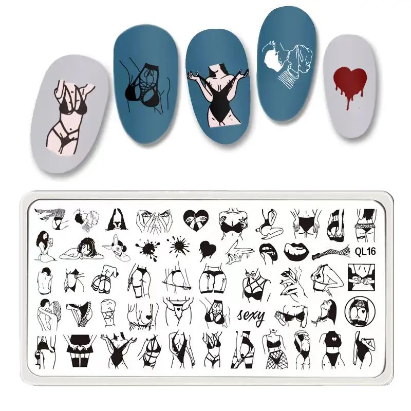 Pro Stainless Steel Nail Image Plate – Rectangle Template for Crisp Designs