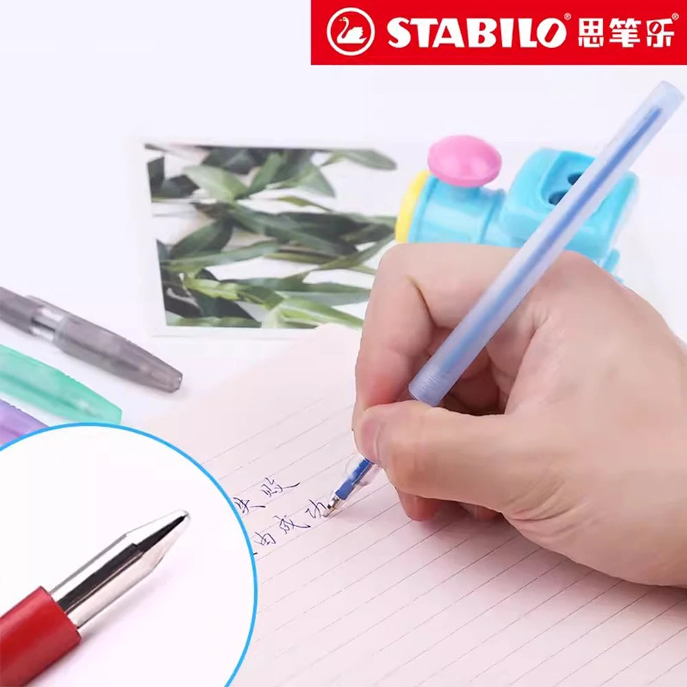 6/10pcs Stabilo Antistatic Ballpoint Pen 808F Liner Smooth 0.38mm Extra-fine Cap Medium Oil Pen Cute Study Office Stationery