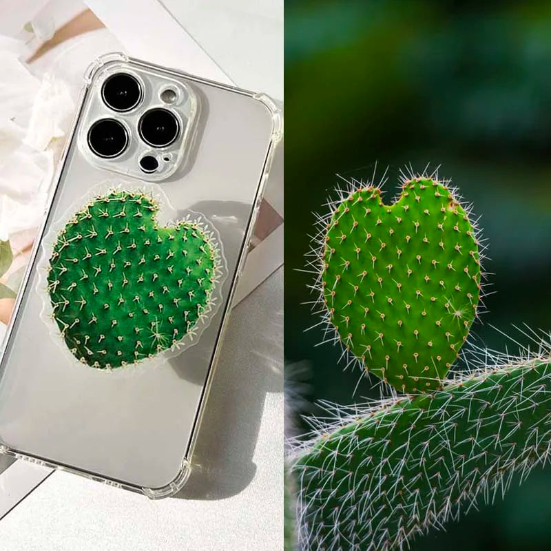 Factory Direct Acrylic Bracket Simulation Cactus Plant Phone Holder Foldable Lazy Stand Socket Folding Grip Tok