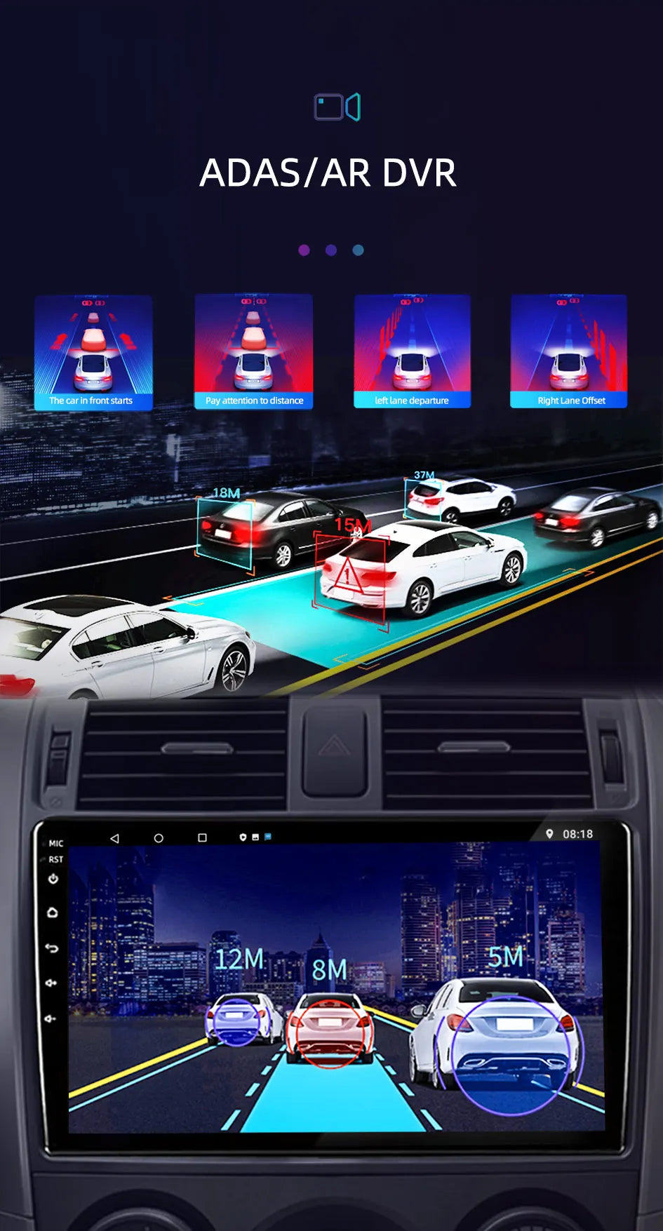 ADAS DVR Dash Camera Car DVR ADAS Dash cam /Android Car Recorder Dash Cam  Auto Recorder