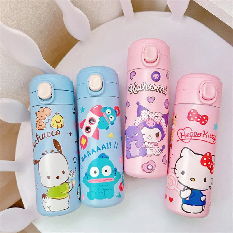 MINISO 420ML Cartoon Thermos – Cute Stainless Steel Water Bottle for Students, Girls & Kawaii Stationery Fans