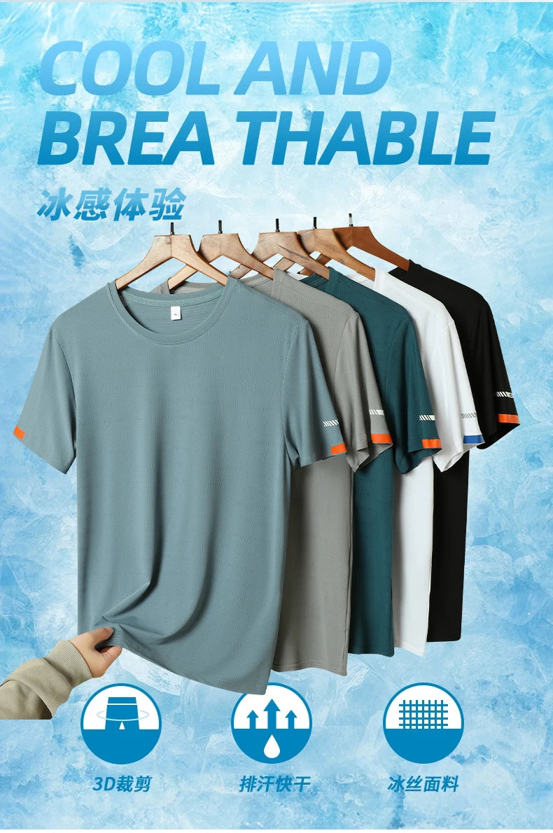 Men’s Ice Silk T-Shirt – Cool, Comfy & Built to Move!