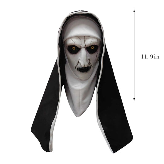 Halloween Horror Nun Mask Role Play Horror Bloody Horror Demon Ghost Face Latex Mask With Headscarf Party Costume Props Luxury