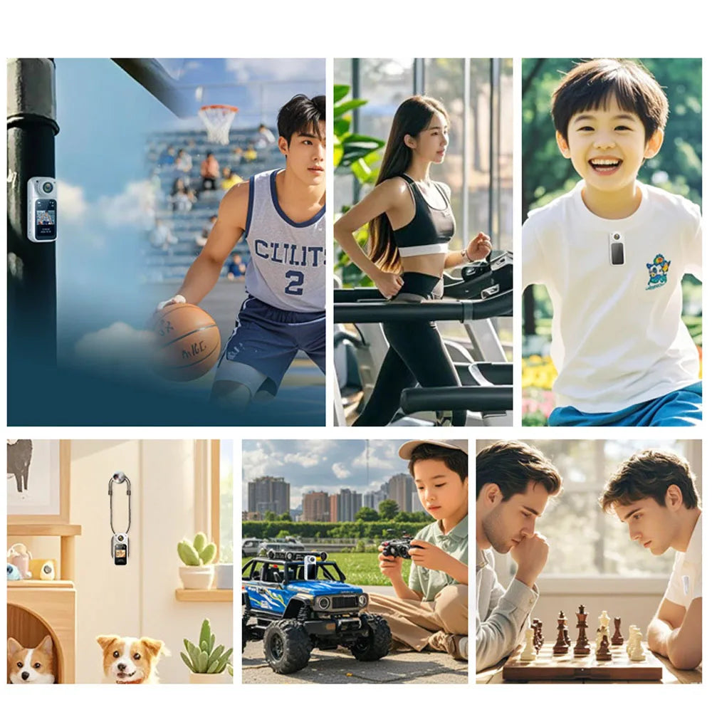 Motor Recorder 2.7K WIFI Mini Thumb Camera 1.47'' Cam Outdoor Sports Cycling 180° Rotation Magnetic Bicycle Motorcycle Recorder