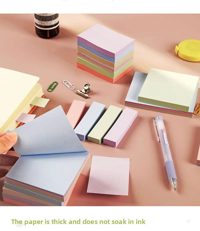 Morandi Sticky Notes Pastel Colored Memo Pads Index Tabs for Students School Office Stationery Removable Adhesive Notes