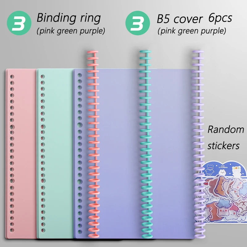 Multi-Hole Transparent Binder Covers – A4 Loose-Leaf PP Matte & Film Discbound Options for School, Office & Creative Journaling