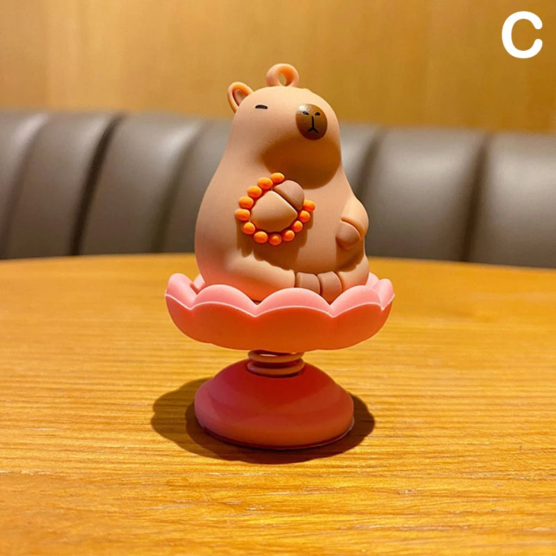 1pc Capybara Car Interior Decoration Creative Spring Capybara Shaking Head Dashboard Figurine moto hand Ornament