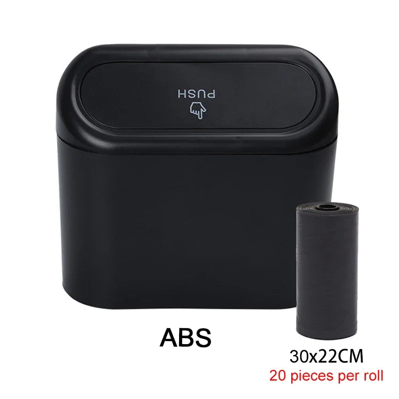 Clean Ride Essential – Mini Car Trash Can with Lid & Bonus Garbage Bags