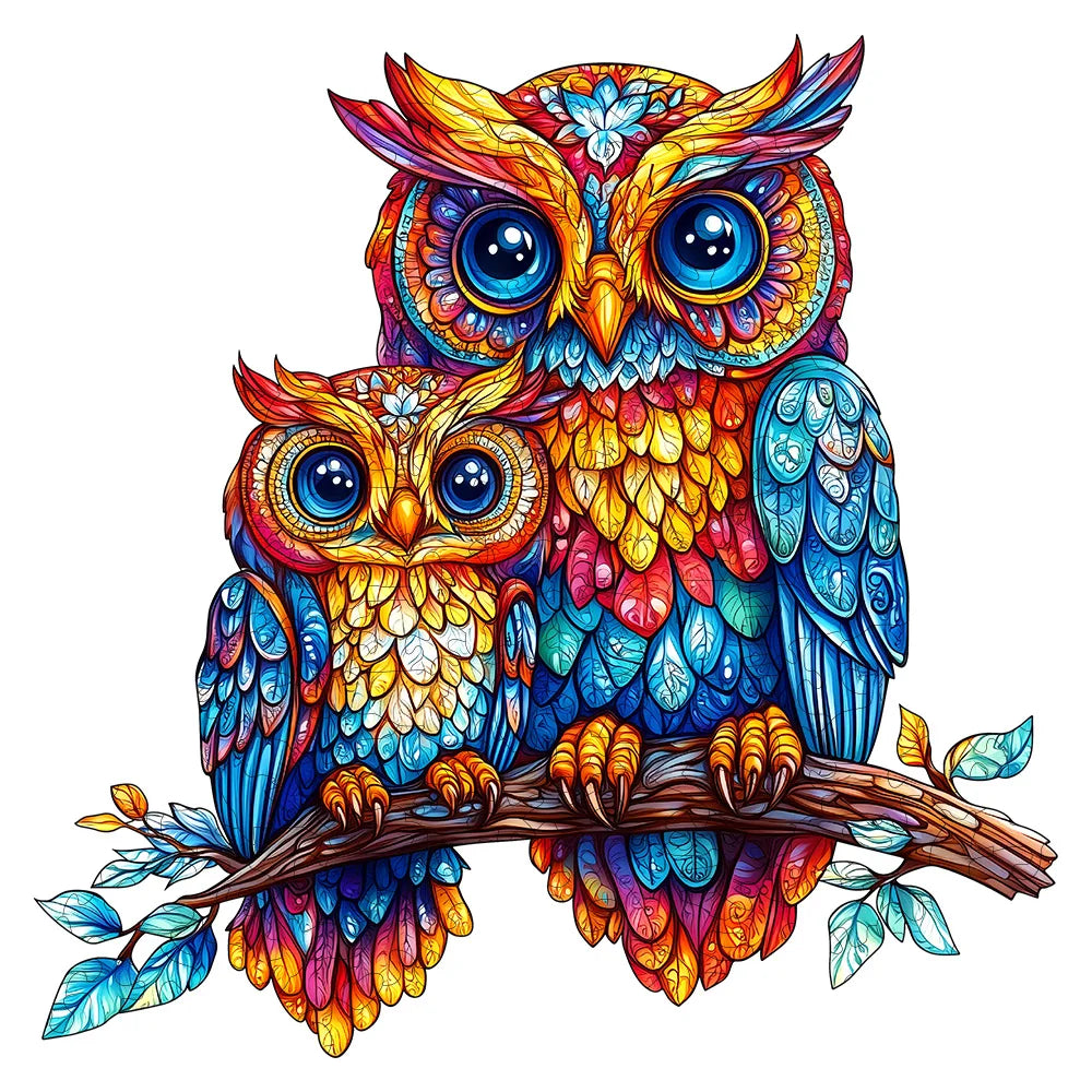 Wooden Puzzles for Adults - Embossed Owl Wooden Jigsaw Puzzle: Unique Shape, Premium Craftsmanship | Ideal Family Gift & Wall Ar