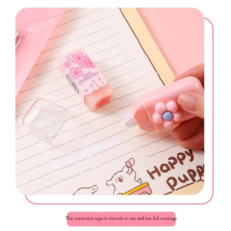 7-Piece Kawaii Korean Stationery Set – Cute Essentials for Students, Office & Study with Souvenir-Style Charm