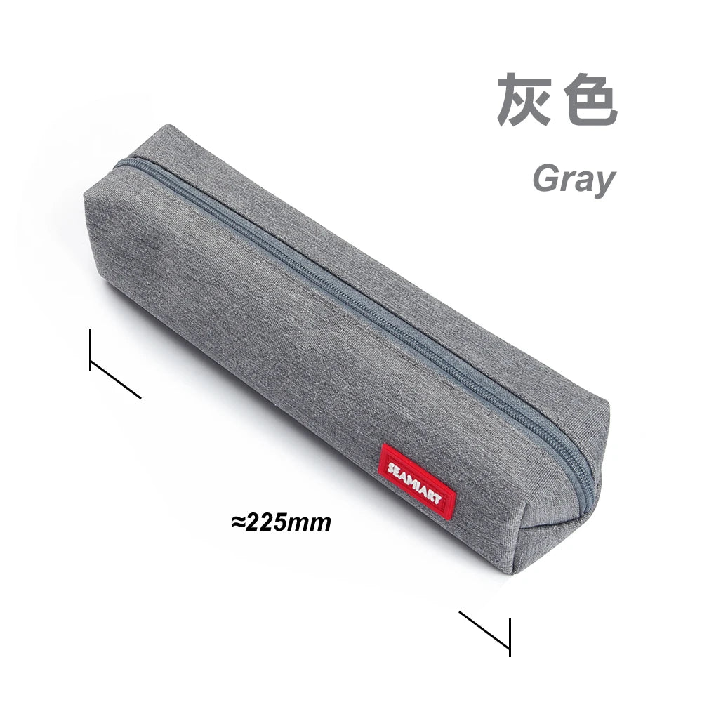 SeamiArt Solid Color Mini Pencil Case – Simple Zipper Pen Bag for School, Office & Kawaii Stationery Fans