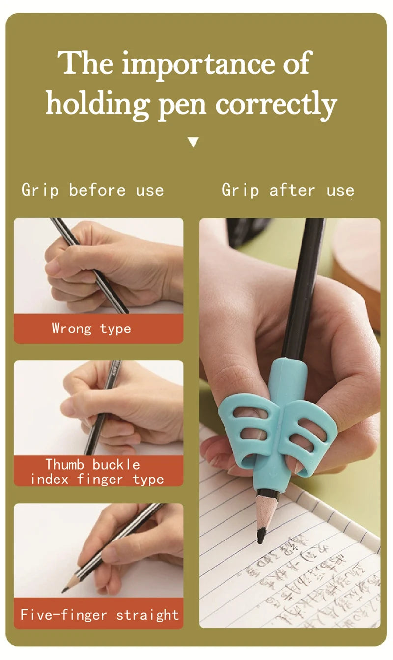 6-Piece Ergonomic Pencil Grip Set – Handwriting Posture Training Grippers for Toddlers & Kids Learning to Write