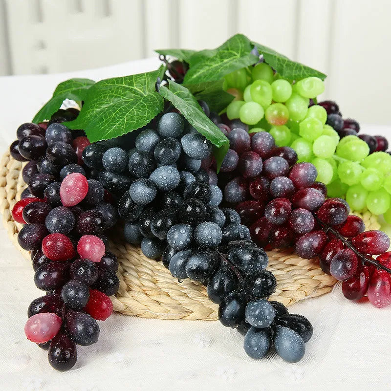 12/18/22/36/45/60/85/110 Heads Black Red Green Purple Hanging Artificial Grapes Photography Props Decoration Fake Fruits