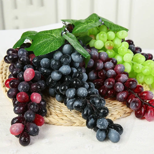12/18/22/36/45/60/85/110 Heads Black Red Green Purple Hanging Artificial Grapes Photography Props Decoration Fake Fruits
