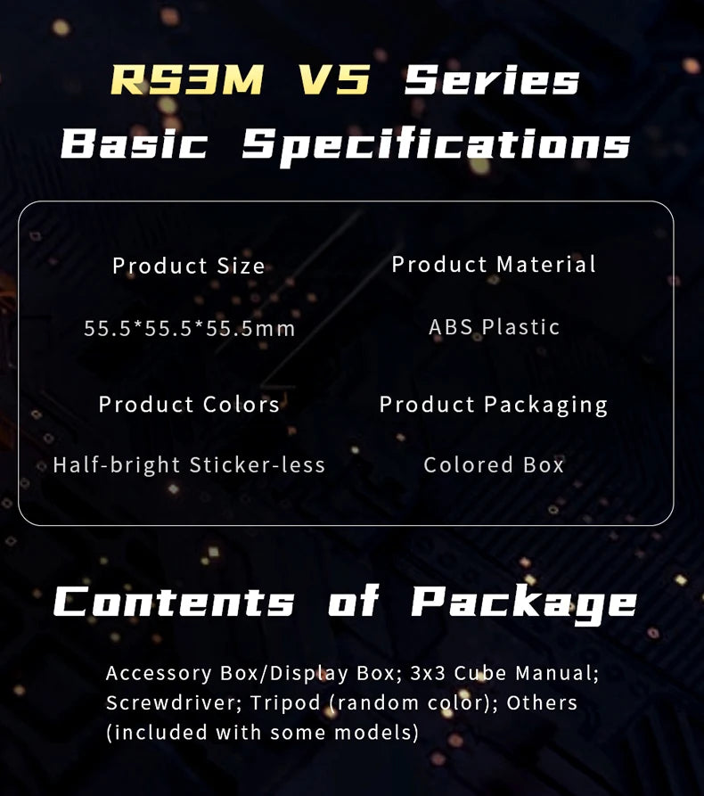 NEW 2023 MoYu RS3M V5 3X3 Magnetic Magic Speed Cube Stickerless Professional Fidget Toys RS3 M V5 Cubo Magico Puzzle