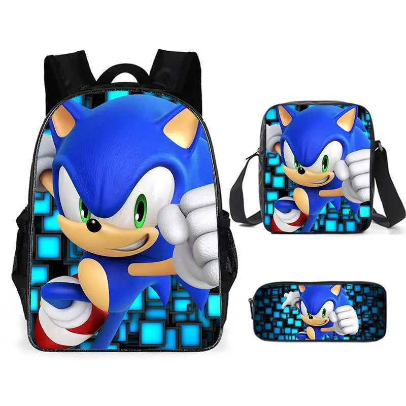 Sonic Speedster School Backpack – Anime Cartoon Schoolbag for Boys & Girls in Primary & Middle School