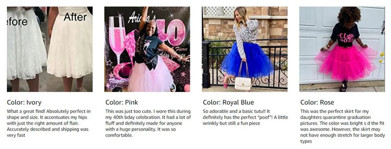 MisShow Women Tutu Short Skirt High Waist Mesh Soft Tulle Skirt Puffy Pettiskirt Prom Ball Gown Party Dance Tutu Dress