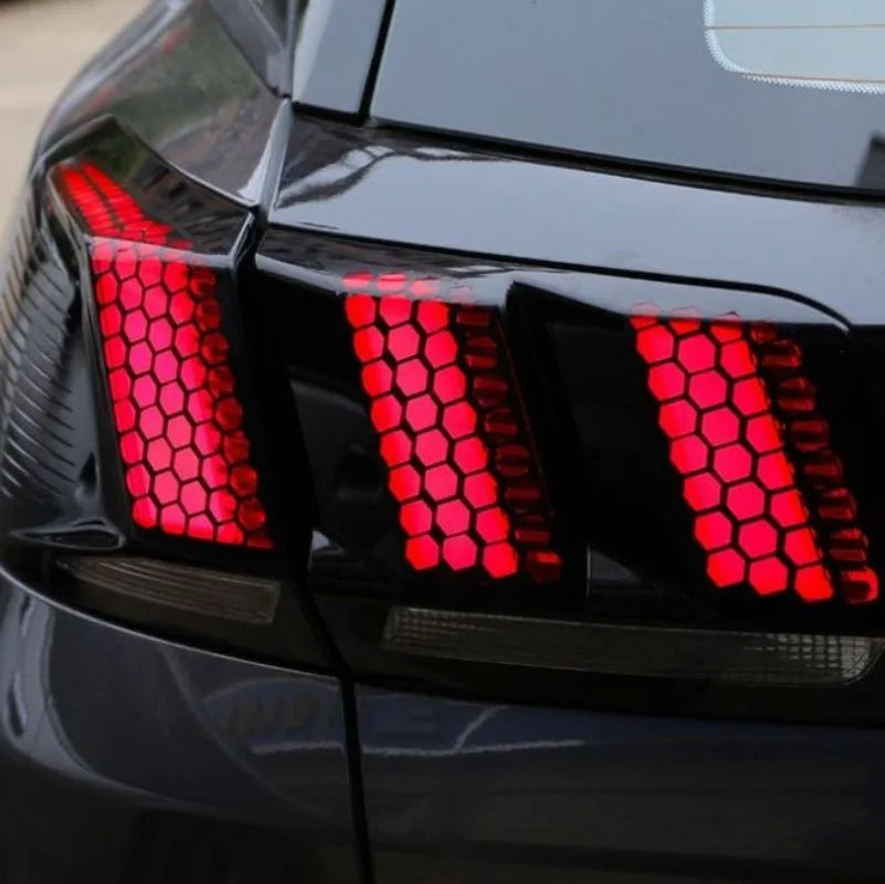 Car Tail Lights Honeycomb Decor Stickers Cuttable Auto Car Rear Tail Light Lamp Honeycomb StylingTaillight  Decals Accessories