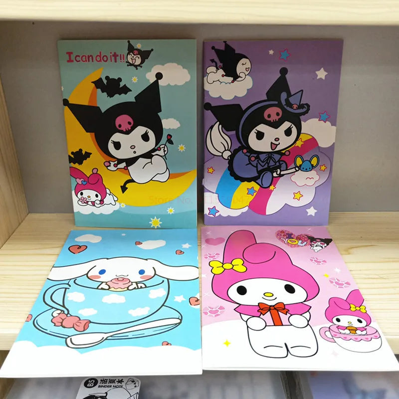 Sanrio Kawaii Notebook Set – 20pcs Hello Kitty, Kuromi, Cinnamoroll & Melody Daily/Weekly Planners for School