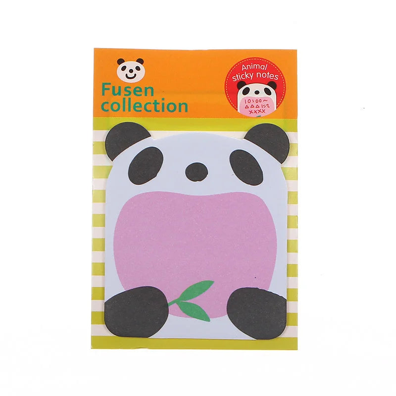 8 Piece Sticker Cute Animal Sticky Notes Notepad Memo Pads Panda Cat Kitty Stationery