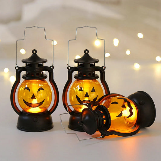 Halloween LED Pumpkin Lamp Plastic Luminous Creative  Atmosphere Light Portable Handheld Indoor Outdoor Party Decoration