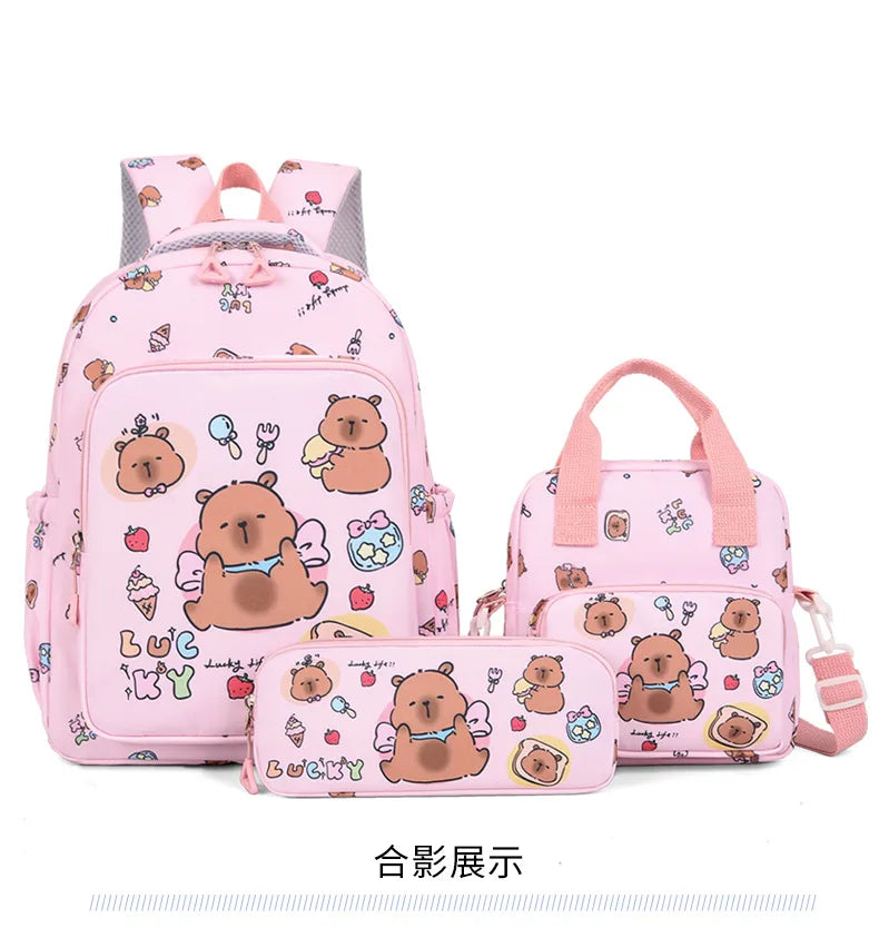 Capybara Cutie Backpack Set – Snuggle-Ready Style for Happy School Days!