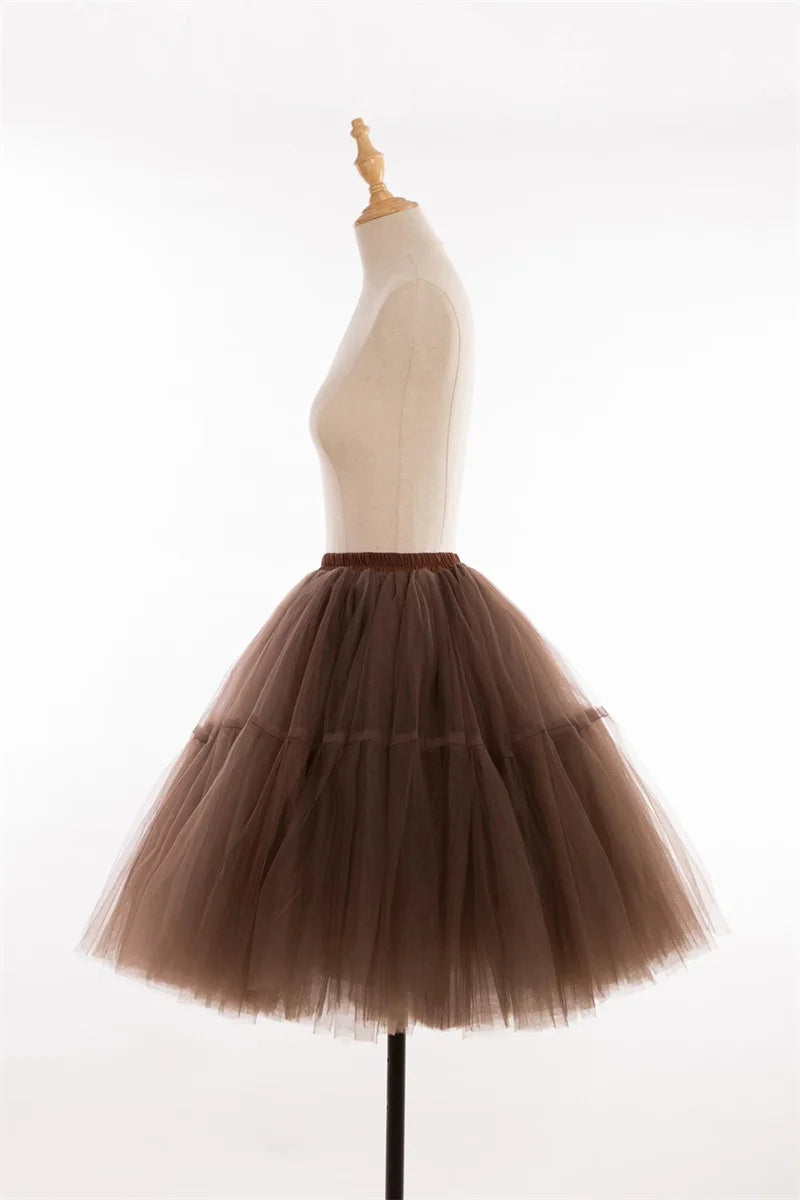 MisShow Women Tutu Short Skirt High Waist Mesh Soft Tulle Skirt Puffy Pettiskirt Prom Ball Gown Party Dance Tutu Dress