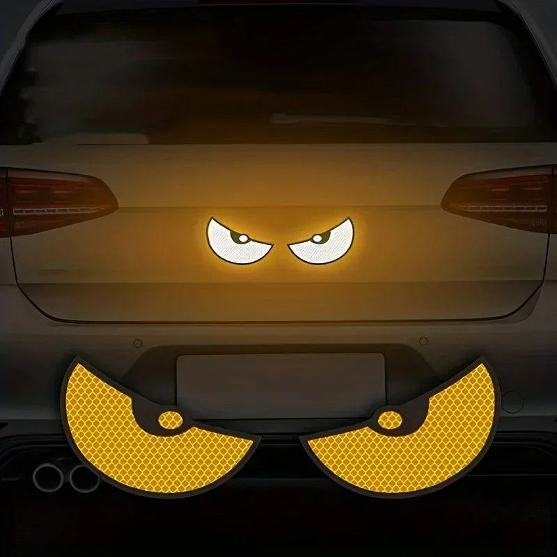 Auto Reflective Stickers Car Stickers Safety Warning Tape Devil Eye Stickers Night Driving Safety Decals Car Sticker Accessories
