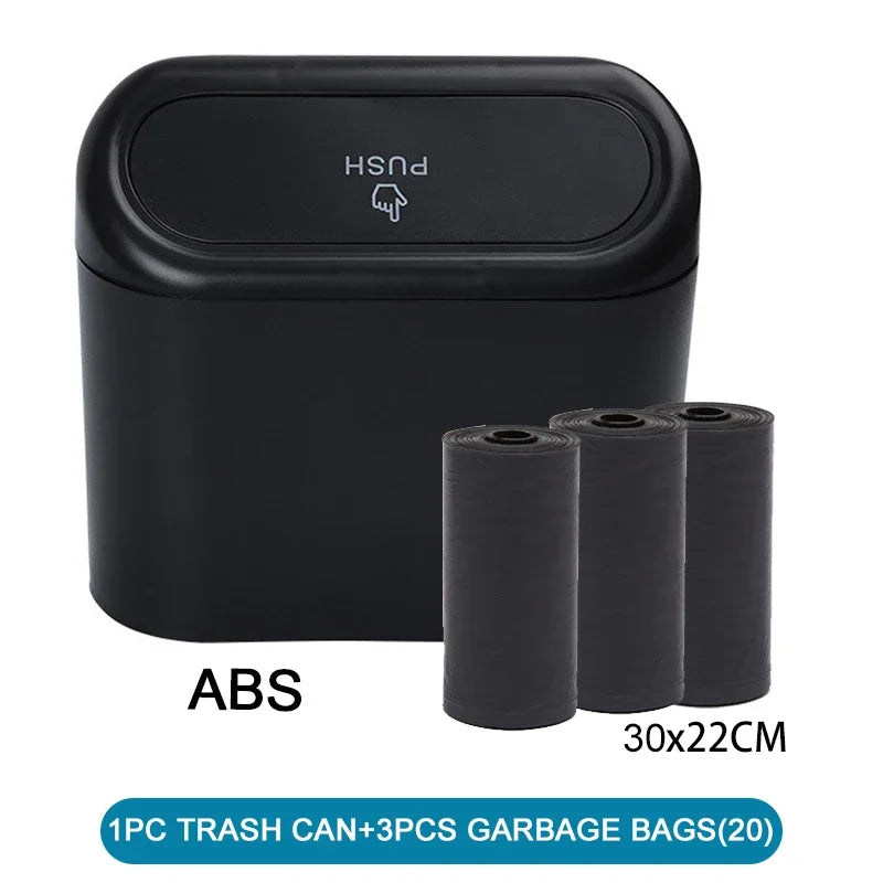 Clean Ride Essential – Mini Car Trash Can with Lid & Bonus Garbage Bags