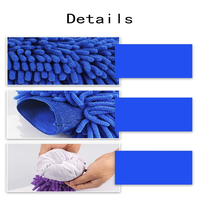 Waterproof Car Wash Microfiber Chenille Gloves Thick Car Cleaning Mitt Wax Detailing Brush Auto Care dusting gloves Glove